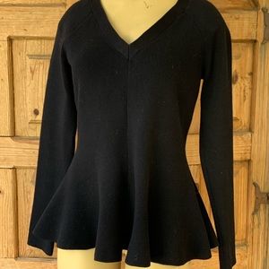 Kate Spade v Neck Peplum Sweater M